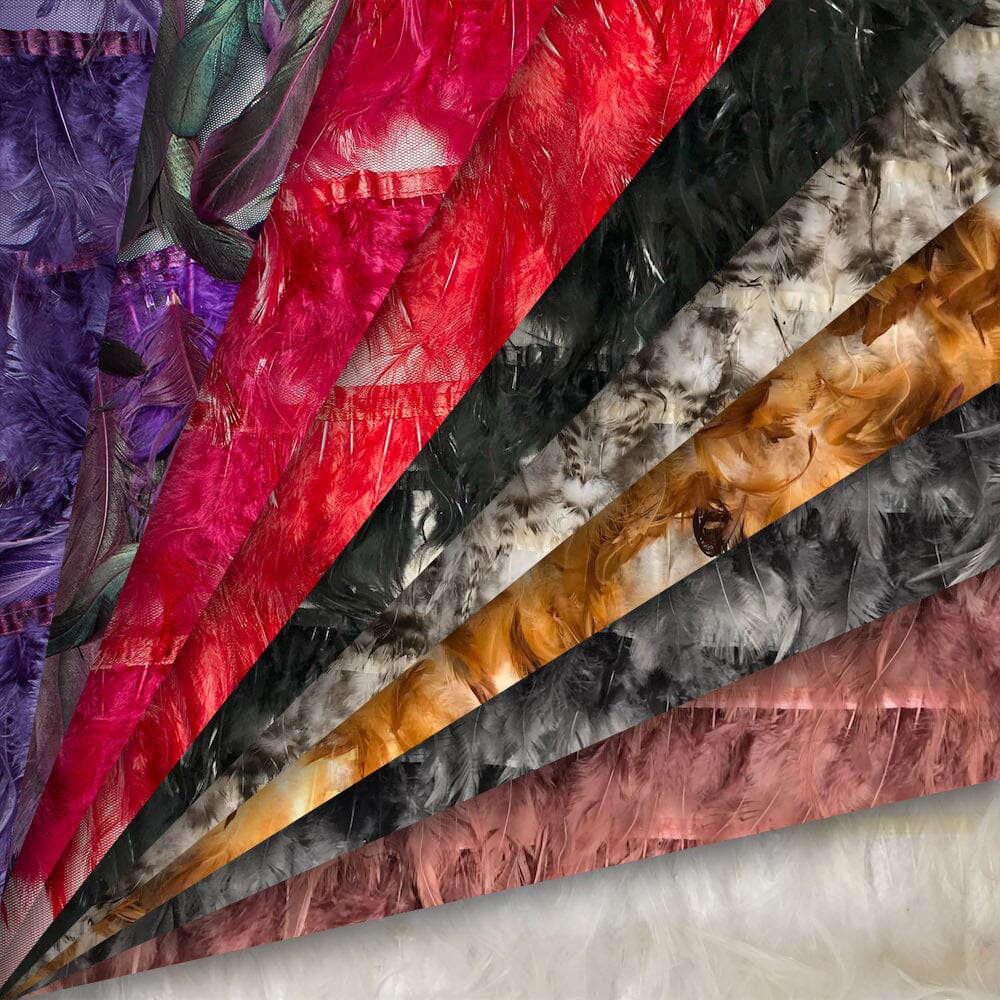 Chicken Feather Trim Layers Fabric Group