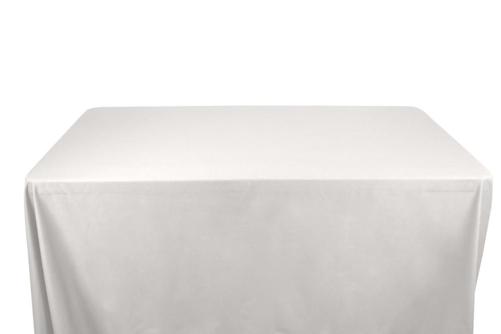 Cotton Polyester Broadcloth Fabric 8 Feet Banquet Table Covers White 1