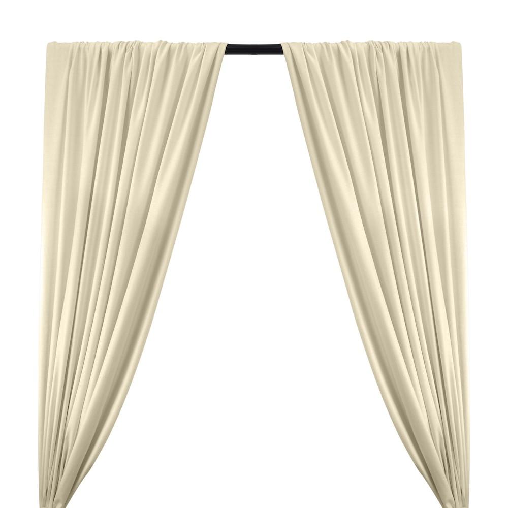 Silk Linen Matka Rod Pocket Curtains White 1