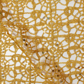 Corded Sequin Lace Fabric SV570745 Gold 1