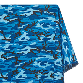 Camouflage Printed Cotton Flannel Fabric SV573563 Turquoise A1