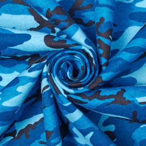 Camouflage Printed Cotton Flannel Fabric SV573563 Turquoise A2