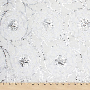 Solar Sequins On Organza Lace Fabric SV581051 4