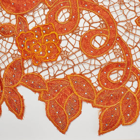 Floral Rhinestone Vine Chemical Mesh Fabric SV581165 3