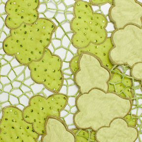 Clouded Velvet Mesh Lace Fabric SV580948 Lime Green 2
