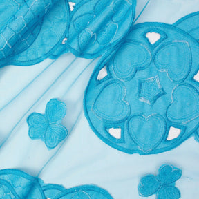 Sequined Velvet Hearts On Mesh Fabric SV581015 1