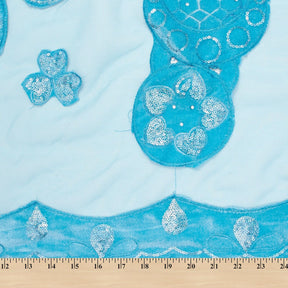 Sequined Velvet Hearts On Mesh Fabric SV581015 3