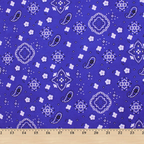 Paisley Print Bandana Broadcloth Fabric SV576984 Royal Blue 3