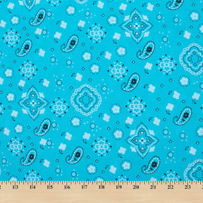 Paisley Print Bandana Broadcloth Fabric SV576985 Turquoise 3
