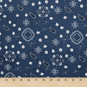 Paisley Print Bandana Broadcloth Fabric SV576981 Navy 3