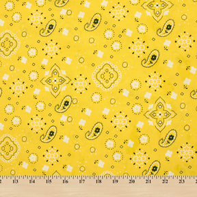 Paisley Print Bandana Broadcloth Fabric SV576987 Yellow 3