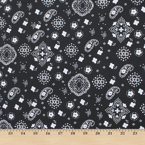 Paisley Print Bandana Broadcloth Fabric SV576978 Black 3