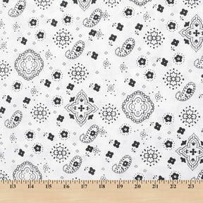 Paisley Print Bandana Broadcloth Fabric SV576986 White 3