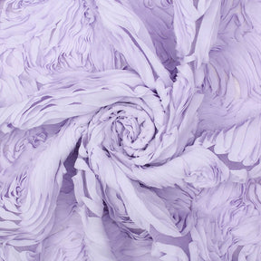 Ruffle Petal Rosette Chiffon On Mesh Fabric SV581030 Lilac 2