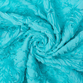 Ruffle Petal Rosette Chiffon On Mesh Fabric SV581022 Aqua Green 2