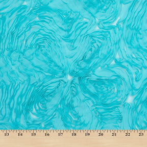 Ruffle Petal Rosette Chiffon On Mesh Fabric SV581022 Aqua Green 3