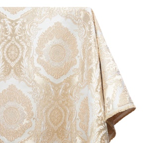 Versailles Extra Wide Two Tone Metallic Damask Jacquard Fabric Ivory SV581137 A1