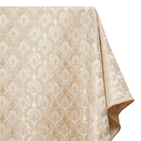 Medallion Extra Wide Metallic Damask Upholstery Jacquard Fabric SV581140 Ivory 1