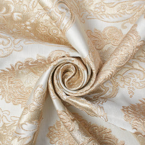 Versailles Extra Wide Two Tone Metallic Damask Jacquard Fabric Ivory SV581137 A2