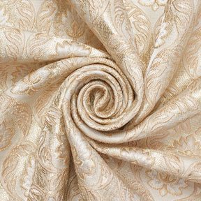 Medallion Extra Wide Metallic Damask Upholstery Jacquard Fabric SV581140 Ivory 2