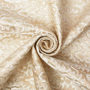 Arbor Bloom Extra Wide Metallic Damask Upholstery Jacquard Fabric SV581143 Ivory 2
