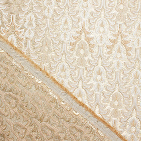 Arbor Bloom Extra Wide Metallic Damask Upholstery Jacquard Fabric SV581143 Ivory 3
