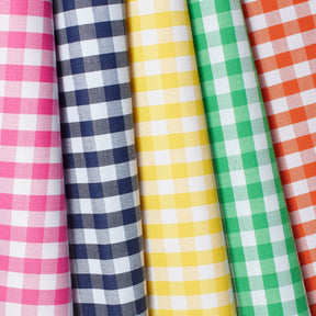 1/4 Inch Gingham Check Polyester Cotton Poplin Fabric Group Image