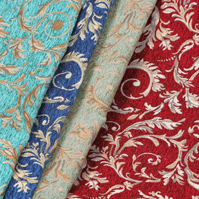 Floral Scroll Polyester Chenille Jacquard Fabric Group