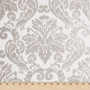 Julius Damask Chenille Upholstery Brocade Jacquard Fabric SV580316 Off White / Grey 4