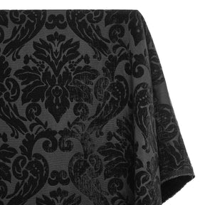 Julius Damask Chenille Upholstery Brocade Jacquard Fabric SV580311 Black / Black 1