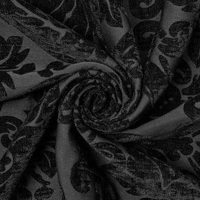 Julius Damask Chenille Upholstery Brocade Jacquard Fabric SV580311 Black / Black 2
