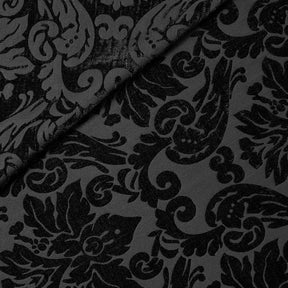 Julius Damask Chenille Upholstery Brocade Jacquard Fabric SV580311 Black / Black 3