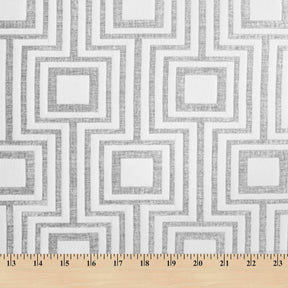 Geometric Chenille Upholstery Brocade Jacquard Fabric SV580317 Off White / Grey 4