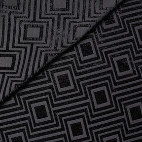 Geometric Chenille Upholstery Brocade Jacquard Fabric SV580312 Black / Black 3