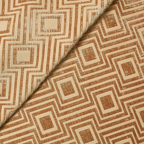 Geometric Chenille Upholstery Brocade Jacquard Fabric SV580314 Light Yellow / Brown 3