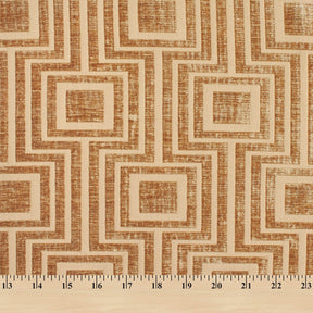 Geometric Chenille Upholstery Brocade Jacquard Fabric SV580314 Light Yellow / Brown 4