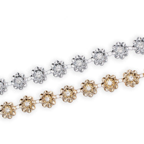 7 8 Inch Wildflower Metallic Rhinestone 25 Yard Trim Group