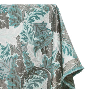 Leafy Extra Wide Metallic Upholstery Jacquard Fabric SV581160 Mint 1