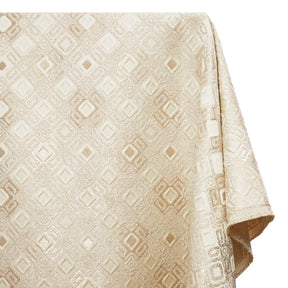 Geometric Square Extra Wide Metallic Upholstery Jacquard Fabric SV581122 Ivory 1
