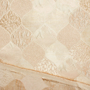Ornamental Extra Wide Metallic Upholstery Jacquard Fabric SV581125 Beige 3
