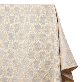 Trellis Geometric Extra Wide Two Tone Metallic Jacquard Fabric SV581131 Ivory 1