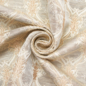 Trellis Geometric Extra Wide Two Tone Metallic Jacquard Fabric SV581131 Ivory 2