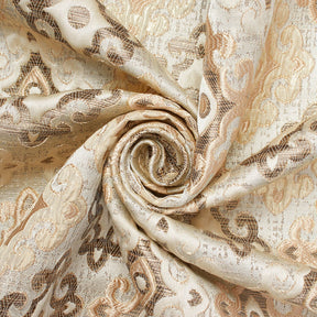 Fleury Cross Extra Wide Two Tone Metallic Damask Jacquard Fabric SV581134 Ivory 2