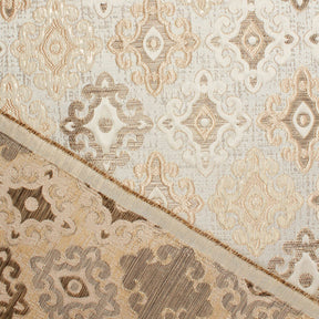 Fleury Cross Extra Wide Two Tone Metallic Damask Jacquard Fabric SV581134 Ivory 3