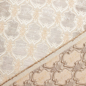 Trellis Geometric Extra Wide Two Tone Metallic Jacquard Fabric SV581131 Ivory 3