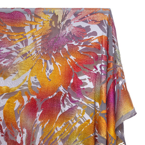 Abstract Metallic Embroidered Chiffon Jacquard Fabric SV580746 Sunburst 1
