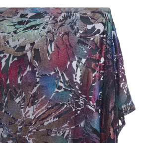 Abstract Metallic Embroidered Chiffon Jacquard Fabric SV580749 Lagoon 1