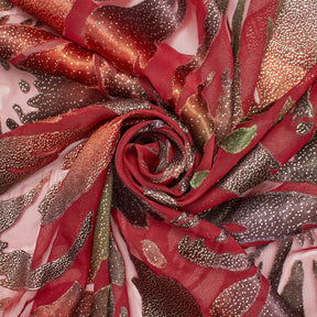 Abstract Metallic Embroidered Chiffon Jacquard Fabric SV580750 Ember 2