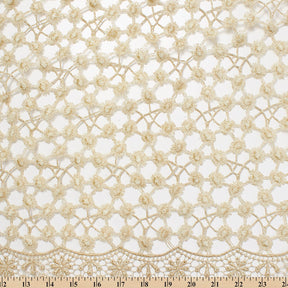 Gold Metallic St Yarn Chemical Lace Fabric SV576181 4