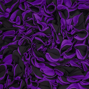Ruffled Bulbs Embroidered On Chiffon Fabric SV581189 Black / Purple 2